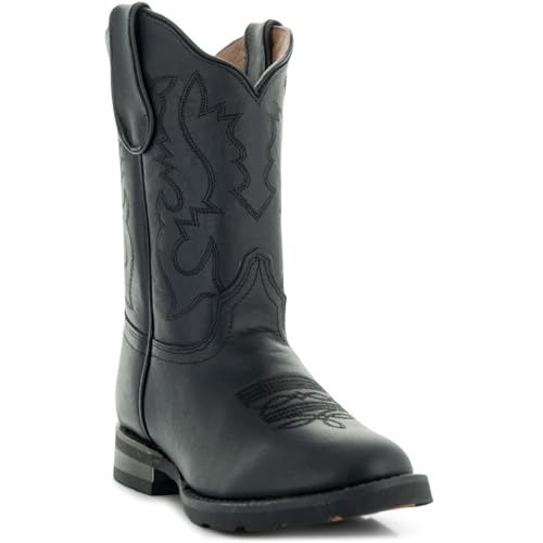 Soto Boots Kid's Round Toe Boots, Geniune Leather Kid's Cowboy Boots, Toddler Western Boots, K4004 (,)3