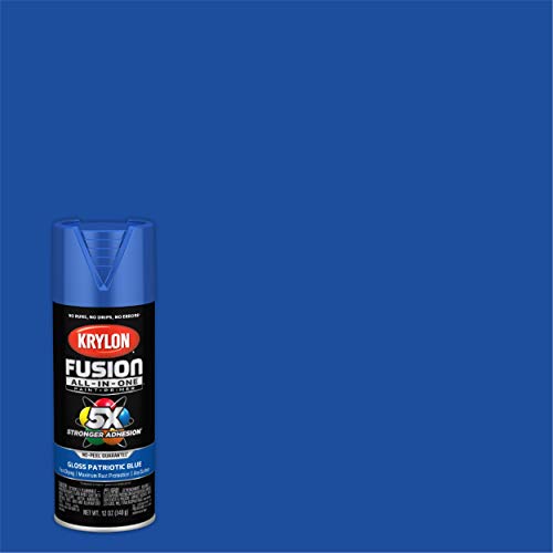 Image of Krylon K02716007 Fusion All-In-One Spray Paint for Indoor /Outdoor Use, Gloss Patriotic Blue, 12 Ounce (Pack of 2)
