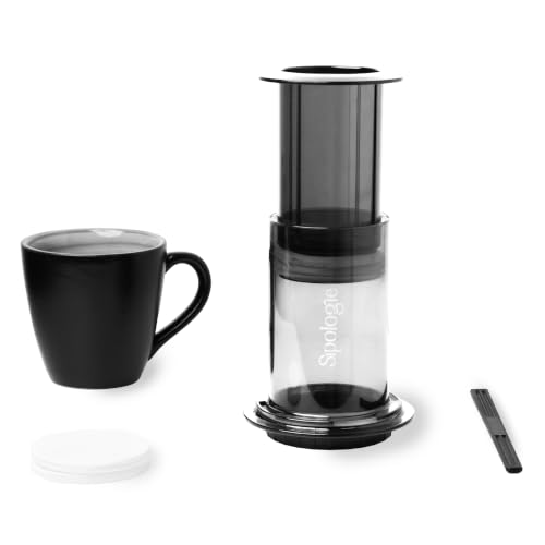 Image of Sipologie Mesh AirBrew with In-Built Mesh Filter & Ceramic Coffee Mug | Travel Coffee Maker | Paper Filters Included | Compact Travel Brewer