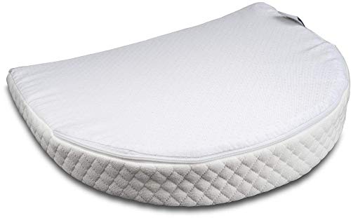 Zermätte Bassinet Wedge Pillow for Reflux Baby Sleep- for Infant and Newborn Colic & Congestion - Premium Organic Cotton Cover with Anti-Skid Bottom - Waterproof Inner Cover - Storage Bag (15")