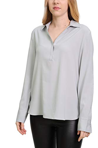 Herzensangelegenheit Blusenshirt aus Seide, Farbe:Silber, Größe:46