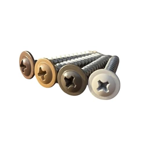 ステンレス製カラービス 径4.5×長さ45mm 【30本入/木ビス】 (ホワイト) 頭部色付き ネジ