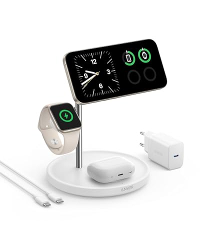 Anker MagGo 3-in-1 Kabellose Ladestation, 15W...