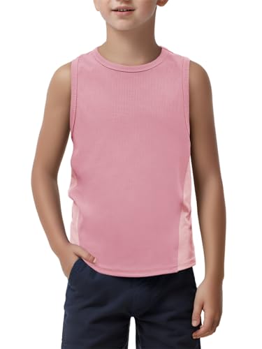 Haloumoning Boys Breathable Mesh Side Athletic Tank Tops Sleeveless Workout T-Shirts 5-14 Years