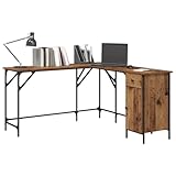 【Ampio spazio di lavoro】Questa scrivania angolare regolabile regala tantissimo spazio, misurando 141 x 141 x 75 cm. Con il suo stile industriale, legno ingegnerizzato e gambe quadrate, si integra bene in interni moderni. È perfetta per professionisti, studenti o creativi, migliorando qualsiasi ambiente di casa o ufficio con il suo look e la sua funzionalità. Se hai bisogno di spazio per documenti o più monitor, è l'ideale.