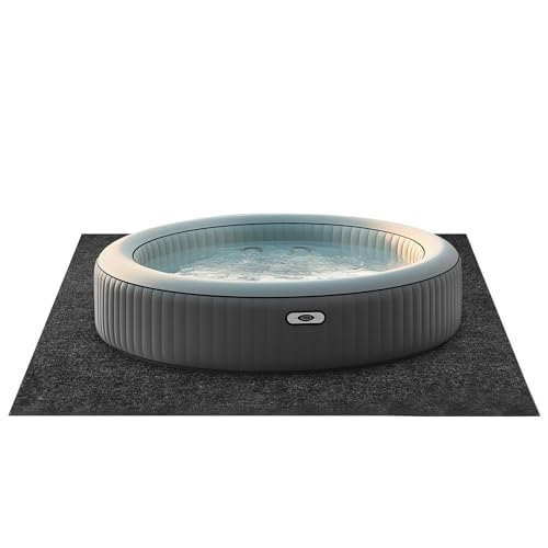 aleawol Hot Tub Mats for Outdoors, 183 x 183 cm Inflatable Hot Tub Floor Pad, Anti-Slip Lazy Spa Floor Protector Mat for Under Swimming Pool Outdoor Indoor