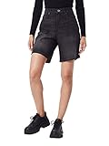 Baumwollqualität PIECES Damen PCLEAH MOM HW BL615-BA Shorts, Schwarz (Black Denim Black Denim), W(Herstellergröße: L)