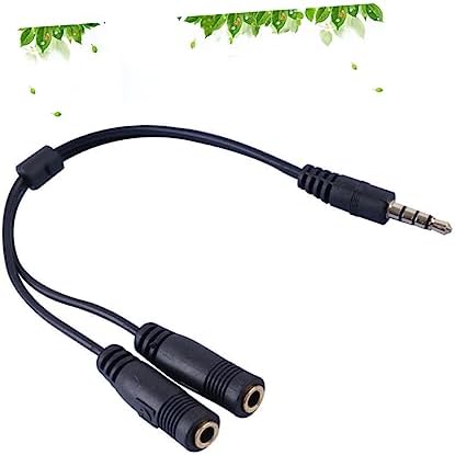 2 1 Laptop 3.5 mm Audio Cable Splitter Earphone Headphone Cable Audio Cable Splitter Converter Audio y Cable for Gaming Microphone Adapter Cable Connector Headset