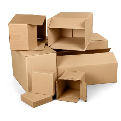 karton-billiger Cajas de cartón plegables de envío 330 x 260 x 180 mm Fefco0201 de cartón ondulado, 33 x 26 x 18 cm, cartón ondulado (25)