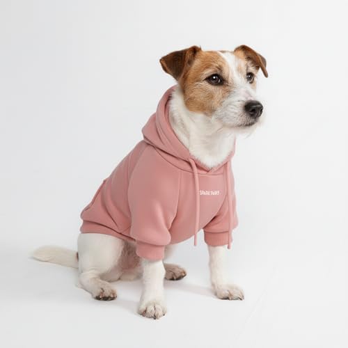 Image of Spark Paws Dog Hoodie - Premium Dog Sweater for Small, Medium, and Large Dogs | Warm Outfits for French Bulldogs, Pitbull, Puppy, Winter Jacket Alternative - Dusty Pink - L