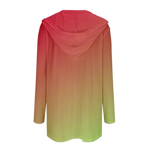 ZYXTIM Hooded Cardigan for Women Fashion Gradient Long Sleeve Long Lightweight Cardigan Open Front Casual Duster with Pockets3