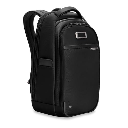 Briggs & Riley Medium Backpack for Women & Men - Laptop Backpack, For Work & Travel, Carry On Size, Lightweight & Durable, Padded Straps, Fits up to 14" Laptop - @work Collection, Black