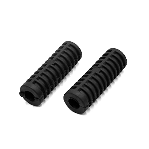 ABSOPRO Moto Repose-pieds Caoutchouc Noir Commandes Reculées (Ensemble de 2)