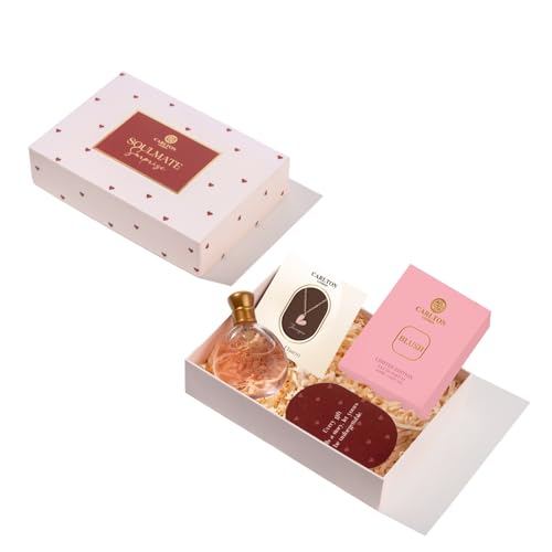 Image of Carlton London Charmed Aura Gift Set With Perfume for Women - Heart Charm & Gift Card Pack of 3 | Elegant Perfume Gift Set for Her | Romantic Women's Fragrance Combo | Karwachauth Gift Set