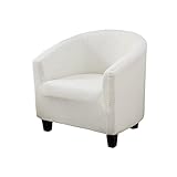 Club Chair Slipcover Jacquard Tub Chair Cover Stretch Armchair Covers Sofa Cover Furniture Protector for Living Room (Jacquard Off-White)