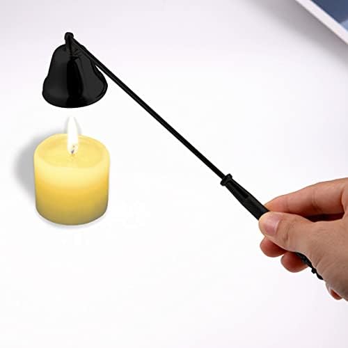 Liwein Candle Snuffer, Stainless Steel Candle Snuffer Durable Candle Stopper Extinguisher With Long Handle Bell Shaped for Putting Out Extinguish Candle Wicks Flame (Black)