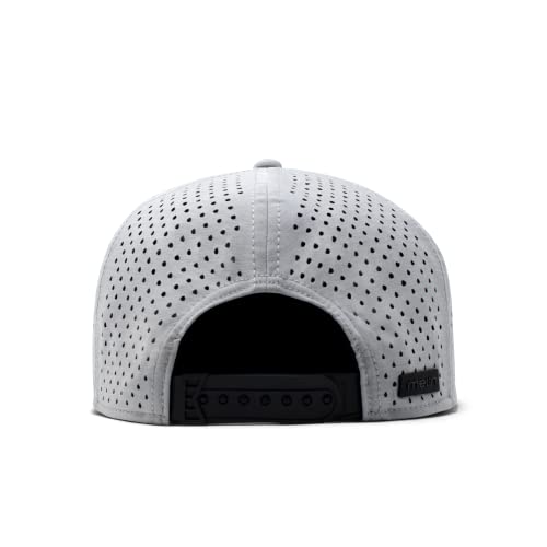 Image of melin Trenches Icon Hydro, Performance Snapback Hat, Water-Resistant Flat Bill Caps for Men & Women, Golf, Running or Workout