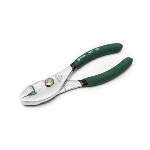 SATA 6-Inch Slip-Joint Pliers, Chrome Vanadium Steel Body, with Green Handles and Rivet Joint Assembly - ST70511ST