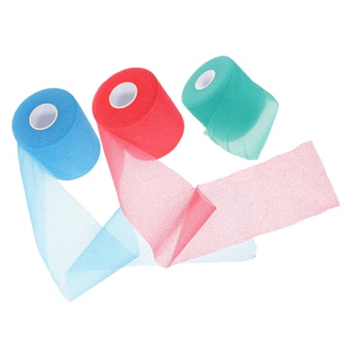 COLLBATH 3 Rolls Sports Tape Film Athletic Wrap Self Adhesive Wrist Wraps for Football