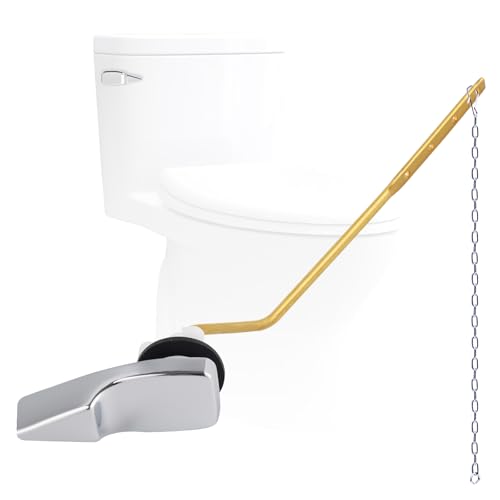 Image of Universal Side Mount Metal Toilet Handle Replacement Kit, Chrome | Compatible with American Standard /Mansfield /Gerber /TOTO /Kohler Toilet, Toilet Tank Flusher Lever with Flapper Chain