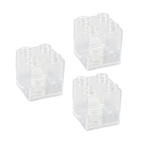 Pegciuho 3個 フィギュア ディスプレイ収納 防塵性 コレクションボックス モデル展示 ミニドールスタンド スタッキング可能 オーガナイズ機能 透明設計 小型アイテム収集 卓上に適用, クリア