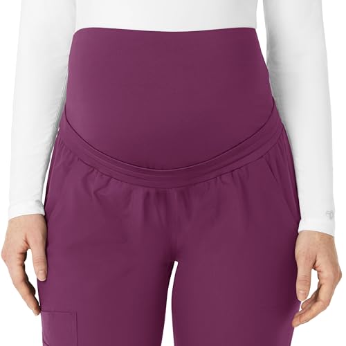 Carhartt Force Essentials Women's Maternity Jogger Scrub Pant, Wine, 3XL - image 2