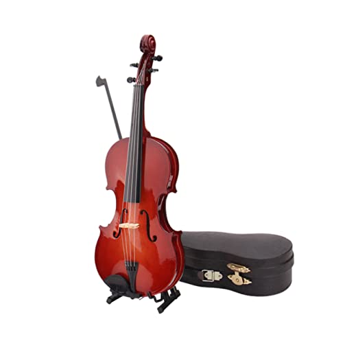 Milisten Mini Violín Decorativo Adorno Accesorio de Fotografía Decoración de Escritorio Incluye Arco y Estuche