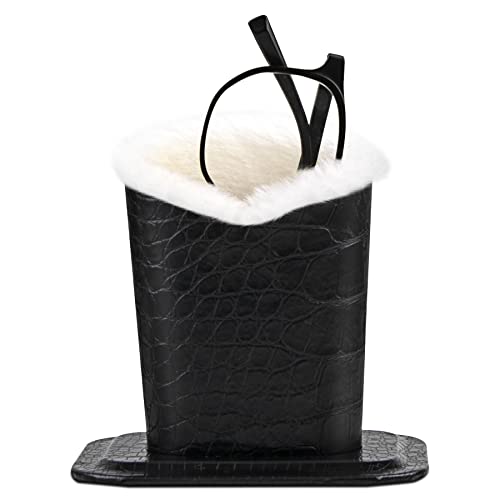 Image of Plush Fluffy Lined Anti-scratch Eyeglasses Holder Protective Glasses Stand Case