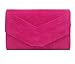 Alifyt Elegante gamuza sintética estilo envolvente nupcial boda noche embrague fiesta bolso de mano (Fuschia Pink)