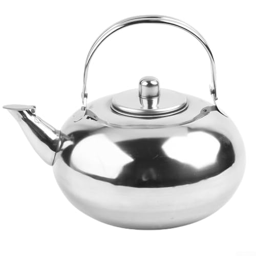 Desiumite Tetera de acero inoxidable con colador integrado, acabado pulido espejo, boquilla soldada, 1 L, 1,5 L, 2 L, 2,5 L, capacidad para té (2,5 L)