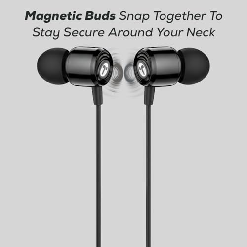 Image of Toreto Tunz Pro Wired in Ear Headphones with in-line Microphone for Best Calling Experience, 13mm Driver for Cinematic Audio Enhanced Bass, Magnetic Earbuds,Soft Silicon,Snug-fit Design for Comfort