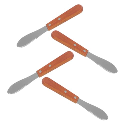Zerodeko Cuchillos de Cocina Diseño Ergonómico y Versátil Mango de Madera y Acero Inoxidable Juego de 4 para Uso Profesional y Doméstico