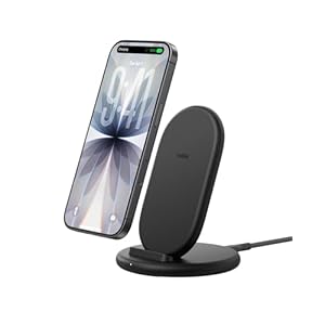Belkin BoostCharge Chargeur Induction, Chargeur sans Fil, Compatible avec Les Coques De Protection, Accessoire pour iPhone, Samsung Galaxy, Pixel, etc., Câble 1,5 m Fourni, Noir