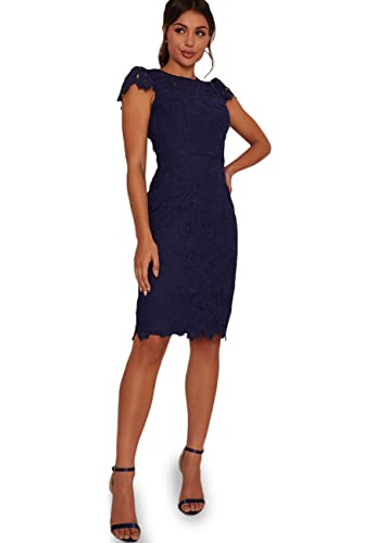 Chi Chi London Damen Chi Oceana Kleid, Blau, 44