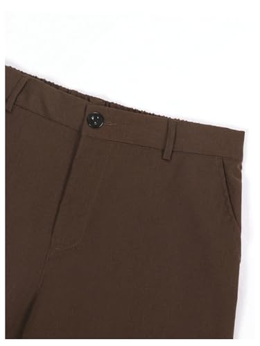 GORGLITTER Men's Baggy Dress Long Dress Pants Straight Leg Vacation Trousers with Pockets4