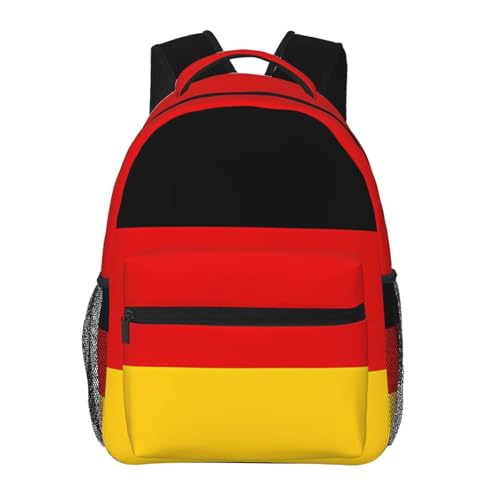 SEOCKA Germany Flag Casual Backpack Travel Pack Bag Laptop Backpacks With Side Pockets Front Zipper Pockets Bookpack Daypack Picnic Rucksack Computer Bag