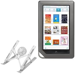 BoxWave Stand and Mount Compatible with Barnes & Noble NOOKcolor - QuickSwitch Stand with Cooling Fan, Portable, Multi Angle Viewing Ventilator - Metallic Silver