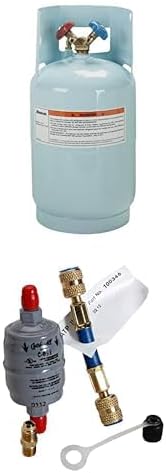 Bundle of Robinair (34102) Refrigerant Tank for R-134a, Refrigerant not Included - 30 lbs, Light Blue + Robinair FLCK-1 Filter Conversion Kit for Promax Recovery and Recycling Units, 2 Piece Set