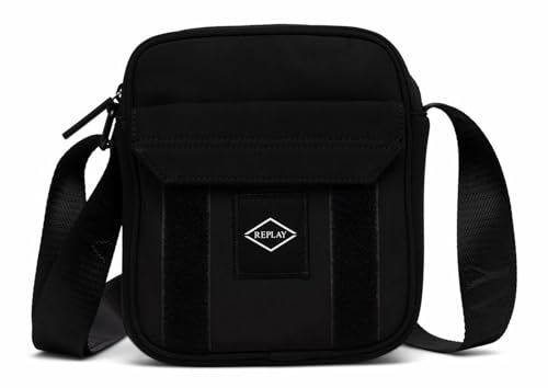Sac à bandoulière noir REPLAY homme sacoche en tissu mode urbaine