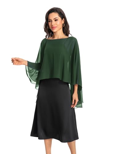 Image of Baoqiya Chiffon Capes Sheer Capelets Long Cape Poncho For Women Plus Size