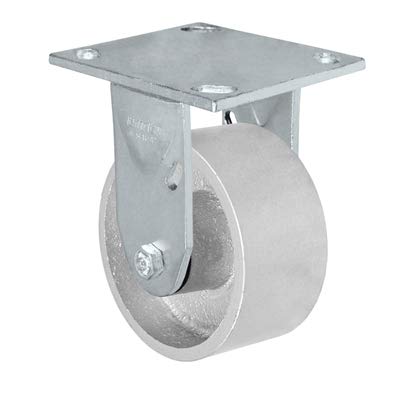 CasterHQ - 5" x 2" Kingpinless Rigid Caster - Semi Steel Gray Iron Wheel - 1000 lbs Capacity