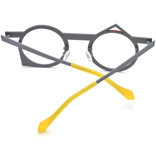 Image of FONEX Colorful Pure Titanium Glasses Frame Women Retro Round Eyeglasses