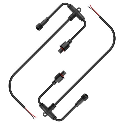 ALITOVE 3-Pin xConnect Power Injection Tee Style Connector with Male Female End 18AWG 7.9-inch T-shape Power Injector for B0CW9C3QKP B0CW9KGGNJ B0CW9NQ12K B0CM976SKW WS2811 Pixel String Lights(2 Pack)