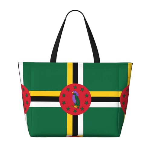 Flag of the Commonwealth of Dominica It is a large-capacity beach travel bag made of 100% polyester and has 7 pockets that can hold a lot of items.2