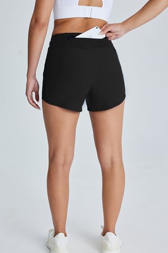 Tough Mode Athletic Shorts for Women, Gym Shorts Women, Elastic Running Sport Workout Yoga, Ultra Soft Short with Zip Pocket3