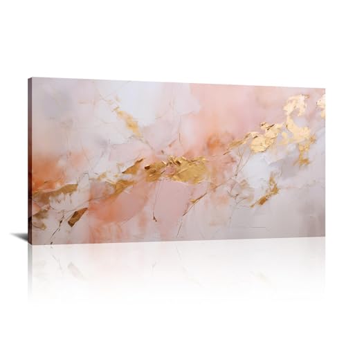 Toile marbre rose abstrait moderne 60x120 cm cadre de bureau mural