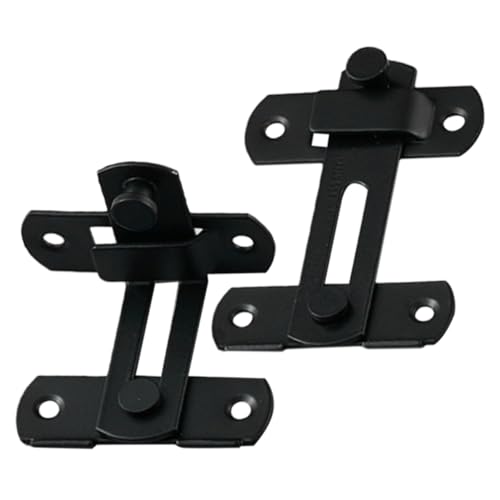 Operitacx 2 piezas Pestillo Puerta Corredera Acero Inoxidable Negro y Cerradura Seguridad para Puertas Bolsillo y Garaje
