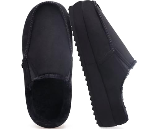 KuaiLu Womens Clog Slippers Cozy Warm Plush Lined With Arch Support Suede Faux Fur House ladies Bedroom Slippers Comfortable Memory Foam Slip-on Womans Home Shoes