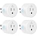 EIGHTREE Smart Plug, WiFi Outlet Works with Alexa & Google Home, Smart Home Socket with Remote Control & Timer Function, 2.4GHz WiFi Only, 4 Packs