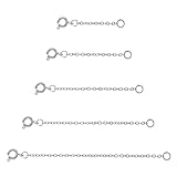 AEUXZA 5 piezas alargador de cadena de acero inoxidable, extensores para collar y pulsera, en 5 longitudes (2,5-15,3 cm), cierre de resorte para estilo en capas, plata
